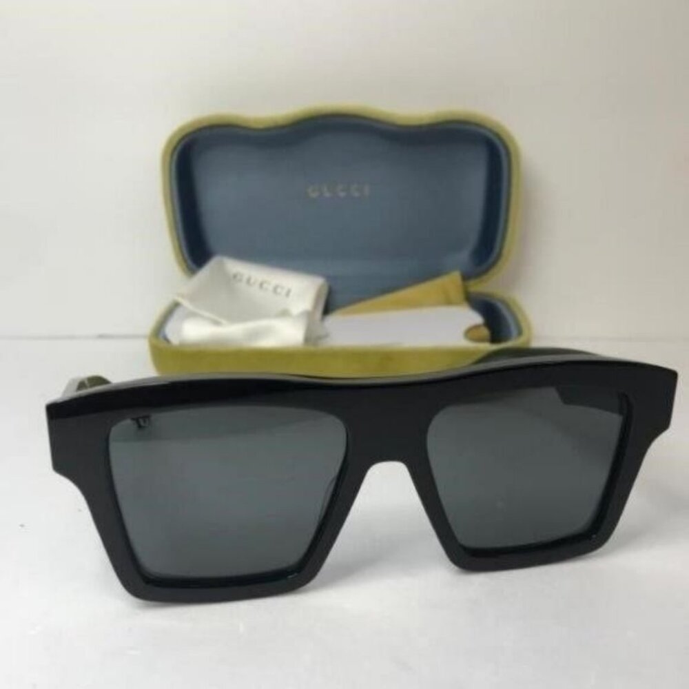 💯BRAND NEW GUCCI GG0962S 009 Black/Green/Grey Unisex Sunglasses - Picture 3 of 11